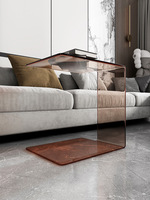 Table d'appoint en acrylique transparent pour salon, style scandinave moderne, table d'appoint de luxe minimaliste, table d'angle