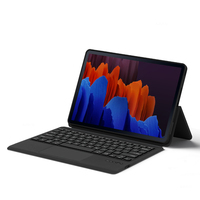 Casing penutup kulit Pu nirkabel, Keyboard trackpad berdiri untuk Samsung Galaxy Tab S8 +/Plus/S7 FE S7 Plus S8 Plus 12.4 inci