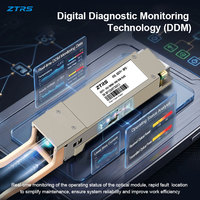 Transceiver Optik ZTRS 40G QSFP+ SR4 850nm 100m MTP/MPO VCSEL Multimode untuk Pusat Data dan Interkoneksi InfiniBand QDR DDR