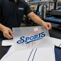 Autocollant de transfert personnalisé pour baseball, logo sportif, autocollant thermocollant pour t-shirt, design d'habillement sportif, transfert couleur intégrale
