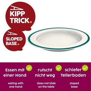 Assiette inclinée réutilisable ORNAMIN – Assiette d'appoint antidérapante pour personnes à mobilité réduite, compatible lave-vaisselle et micro-ondes - Product Image 2