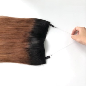 AU 100% rambut manusia disesuaikan hanya rambut Remy India klip dalam Ombre campuran rambut karamel ekstensi volume wanita - Product Image 1