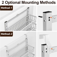 Nouvelle étagère de rangement suspendue pliable à 9 niveaux, panier en fil métallique pour accrocher sur la porte de la cuisine, organisateur pratique pour armoire de cuisine, placard, salle de bain