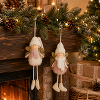 Handgefertigter Weihnachtsengel als Plüschfigur, Hängedekoration für den Weihnachtsbaum, Festtagszubehör, Geschenk für Zuhause und Partys