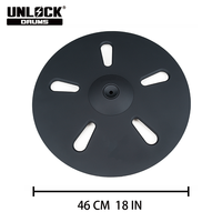 UnLock Anlock Cymbales à trous professionnelles faites à la main de 18 pouces, Cymbales silencieuses / Spécial batterie électronique / Cymbales suspendues de 18 pouces Ding