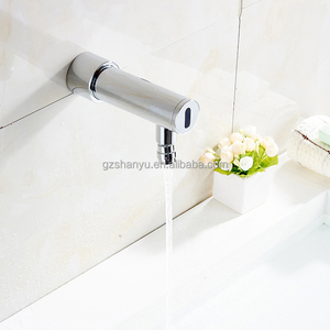 वाणिज्यिक स्वचालित गति सेंसर दीवार घुड़सवार लैवेटरी नल नल बैटरी संचालित डीसी टचलेस बाथरूम सिंक नल - Product Image 2