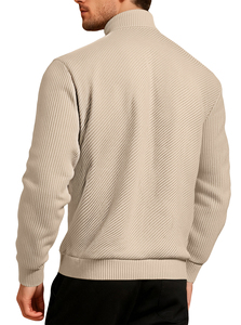 Vendita di <span class=keywords><strong>felpa</strong></span> ricamata Patchwork Casual da <span class=keywords><strong>uomo</strong></span> personalizzata con collo a mezza <span class=keywords><strong>cerniera</strong></span> e maniche lunghe - Product Image 4