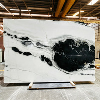 Dalle de marbre blanc Panda avec veines noires, pierre blanche pour application murale et comptoirs de luxe