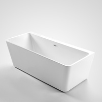 Baignoire autoportante en acrylique de 50 pouces, 6 pieds, moderne, pour usage hôtelier, avec drain inclus