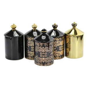 Custom Luxury Gold Logo Black Ceramic Jar Soy Wax <strong>Candle</strong> Cafe Coffee Cinnamon <strong>Patchouli</strong> Scented <strong>Candles</strong> - Product Image 3