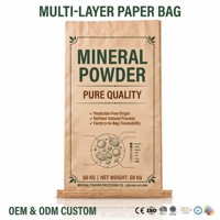 Sac en papier kraft multi-parois robuste de 0 kg pour l'emballage de poudre minérale, sac pour produits chimiques, ciment de construction, traçabilité