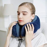 Anpassbares Chiropraktisches U-förmiges Nackenkissen-Set aus Hochdichtem Memory-Schaum mit Gestricktem Design, Wasserdicht, Abnehmbar und Waschbar