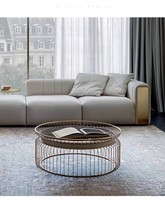 Ensemble de meubles de hall d'hôtel 5 étoiles de luxe, canapé en cuir véritable moderne avec fauteuils trônes et tables basses pour salon et appartement