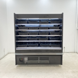 Vitrina Refrigerada con Cortina de Aire de Color Personalizado para Exhibición de Frutas Frescas en Tiendas de Jugos y Smoothies en el <span class=keywords><strong>Centro</strong></span> de la Ciudad - Product Image 4