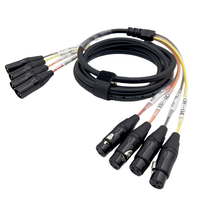 Câble micro multipaire OEM 4 canaux XLR 3 broches mâle/femelle audio noir en polybag longueurs 5m/3m/10m PVC OFC tressé pour enceintes