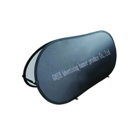 Support publicitaire portable pliable pour exposition extérieure, stand ovale horizontal, bannière pop-up en forme de A