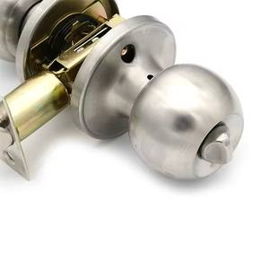 Kunci Kenop Pintu Baja Anti Karat Perak 3 Kunci Model Bola Privasi Keamanan Interior Deadbolt 60mm Backset Kamar Tidur Kamar Mandi Kamar Anak - Product Image 6