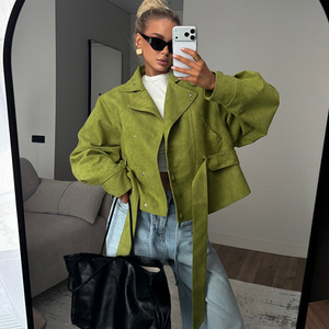 2026 Spring New European American <strong>Womens</strong> Fashion Stand Collar Tie Waist Short <strong>Trench</strong> <strong>Coat</strong> For <strong>Petite</strong> Figures - Product Image 3