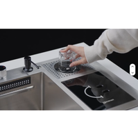 Évier de cuisine intelligent Samtou Edition avec affichage numérique LED, multifonction, moderne, en acier inoxydable, avec cascade