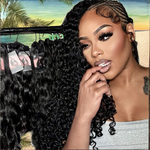 Raw Curly Indian Hair Bundle One Single Donor Unprocessed Burmese 100% Human Hair <b>Machine</b> Double Weft 24" <b>Stretched</b> Length Hair - Product Image 2