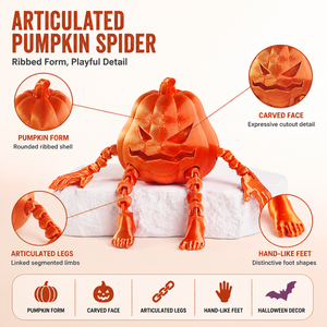 Figura de Calabaza de Halloween Impresa en 3D Personalizada, PLA/PETG/ABS, Tolerancia de 0.2mm, Superficie Ra 10-12 m, Servicio de Decoración Personalizada - Product Image 2