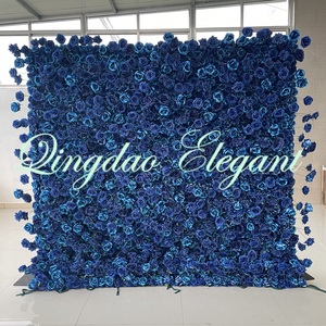 EG-WD91 nhân tạo Boho Hoa Tường lụa màu tím xanh 5D Hoa Tường đám cưới trắng bé hơi thở 5D cuộn lên Hoa Tường Backdrop - Product Image 6