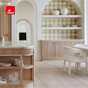 Gabinete de Cocina Empotrado con Marco de Roble Blanco Alland, con Roble Natural Cortado a la Veta, Estilo Shaker, Encimera de Piedra Personalizada Estilo Granja - Product Image 4