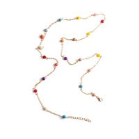Bijoux de mode chaîne de corps perle colorée bijoux de plage d'été chaîne de taille plaquée or chaîne de ventre en acier inoxydable bijoux
