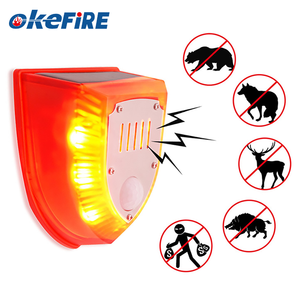 Okefire Năng Lượng Mặt Trời An Ninh Ánh Sáng Báo Động 6LED PIR Cảm Biến Chuyển Động Nhấp Nháy Ánh Sáng Nhấp Nháy 129dB Tiếng Súng Âm Thanh & Chó sủa - Product Image 1