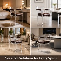 Chaise de loisirs, table à manger et tabouret en acrylique transparent personnalisés pour salon, chambre et appartement