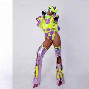 Costumi Fluorescenti Stile Gruppo Femminile per Performance sul Palco, Abiti Colorati <span class=keywords><strong>in</strong></span> Poliestere per Cantanti da Nightclub e Sfilate - Product Image 3