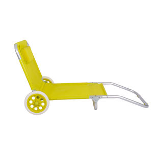 पदोन्नति बड़ी छूट समायोज्य Reclining एल्यूमीनियम तह सूरज समुद्र तट लाउंज के साथ पहियों - Product Image 2