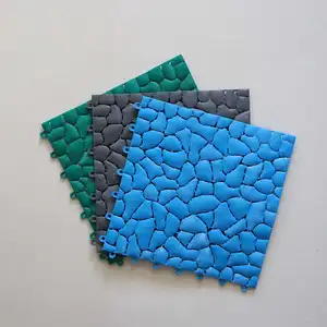 Azulejo de PVC flexível antiderrapante para piso de banheiro, 25*25 cm, industrial, anti-fadiga e antimicrobiano, para áreas úmidas