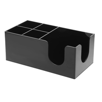 Organisateur de comptoir sur mesure en acrylique noir pour sachets de thé, sachets de café, distributeur de mouchoirs et rangement polyvalent