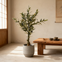 Faux olivier d'intérieur, toucher réel, tronc naturel, verdure réaliste, décoration en plastique pour la maison, le bureau, Pâques, Nouvel An, vente en gros