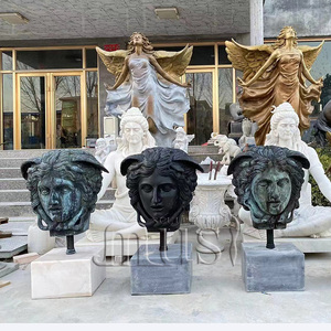 MUSI jardín moderno decoración del hogar Metal grande serpiente griega demonio busto bronce Medusa cabeza estatuas escultura de latón - Product Image 1