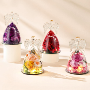 Rosa Real Preservada, Figuras <span class=keywords><strong>de</strong></span> Ángel con Rosa Real, Regalos <span class=keywords><strong>de</strong></span> San Valentín para Ella, Mamá, Mujeres - Product Image 2