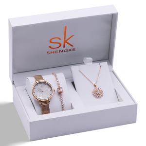 Ensemble de mode de luxe pour femmes OEM, montre-bracelet à quartz avec élément papillon, boîtier en alliage, mouvement à aiguilles en verre, collier, sport, affaires - Product Image 4