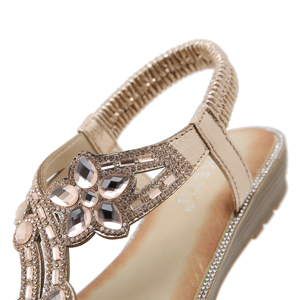 Novedad de verano, Sandalias planas con bordado de hebilla grande de Metal para mujer, sandalias romanas a <span class=keywords><strong>la</strong></span> moda para mujer, sandalias de playa informales para mujer al por mayor - Product Image 2