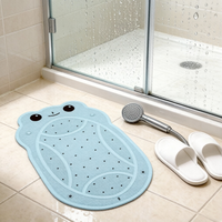 Nouveau design, tapis de douche/baignoire antidérapant en caoutchouc, pliable, ovale, motif grenouille, de luxe, imperméable