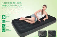 PVC floqué gonflable pliant voyage lit d'air matelas lit de couchage avec pompe à main intégrée