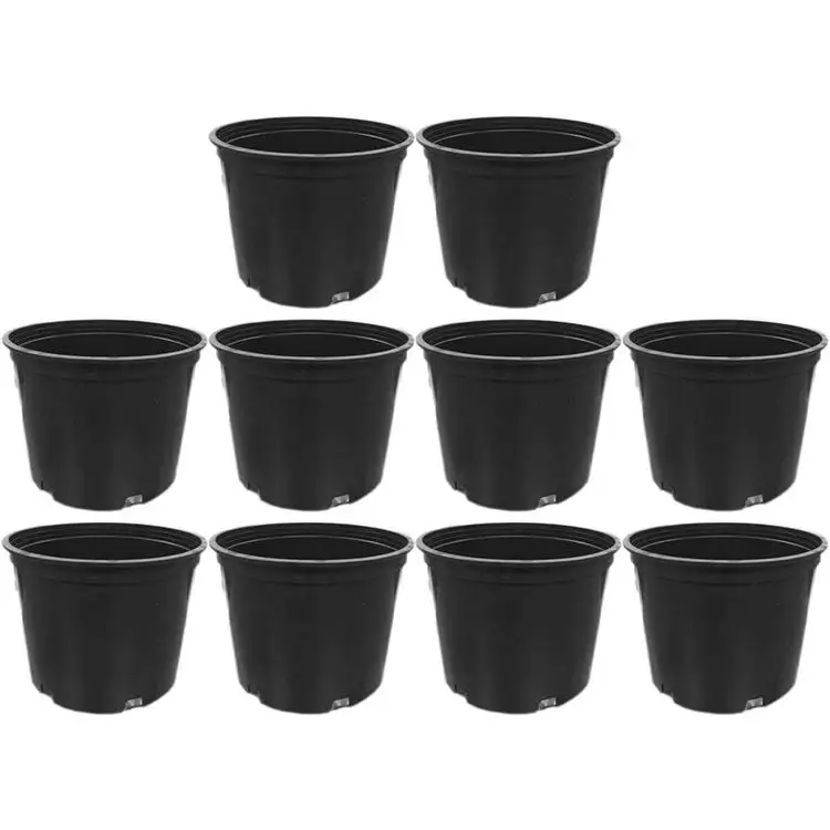 Vaso per piante di fiori di grandi dimensioni in plastica nera resistente vasi per vivaio 1 2 3 5 6 7 10 15 20 25 galloni rotondi vasi da fiori gallone di plastica fiore