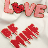 Patchs Chenille Valentine Offre Spéciale Patch personnalisé lettre à paillettes chauffage pour vêtements chapeau fer sur