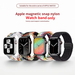 Bracelet en nylon tressé avec boucle magnétique pour Apple Watch S9 45mm SE 44mm 41mm – Vente en gros usine - Product Image 2