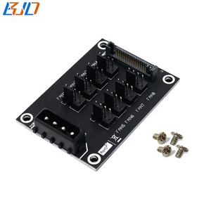 도매 <span class=keywords><strong>8</strong></span> 포트 12V 4 핀 PWM 팬 허브 분배기 어댑터 보드 Molex & Sata 15PIN 전원 재고 - Product Image 6