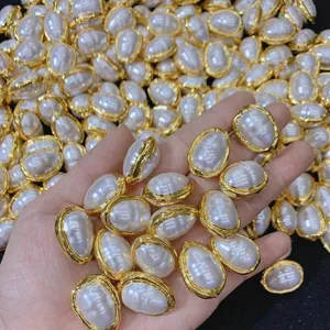 baroque style pearl jewelry charms pearl connectors for bracelet necklace brass cladding pearl connector for jewelry making
