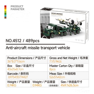 Modelo Educativo de Vehículo de Transporte de Misiles Antiaéreos de la Serie Militar OEM, Juguete de Bloques de Construcción de Plástico ABS - Product Image 4