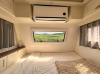 XISHUNLONG Remorque de voyage tout-terrain légère en aluminium à double essieu pour 4 personnes avec panneau solaire et norme australienne