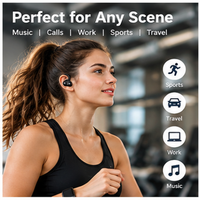 Écouteurs sans fil Bluetooth 5.4 TWS, écouteurs stéréo avec basses de 10 mm, charge Type-C, écouteurs intra-auriculaires sportifs pour la musique