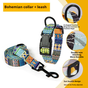 Nuovo collare per cani all'ingrosso in poliestere <span class=keywords><strong>Pet</strong></span> collare con stampa gatti e cani in poliestere collare guinzaglio Set - Product Image 5